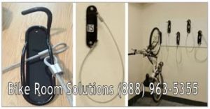 #42488 Wall Mount Bike Brackets in Brick. Space savers. Easy to use. Free Bike Room Layouts. Sales@BikeRoomSolutions.com